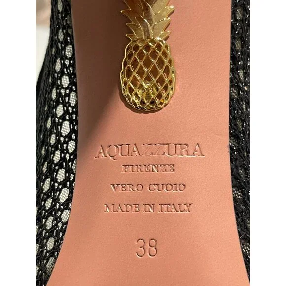 Aquazzura Black Mesh Heels - Picture 6 of 9